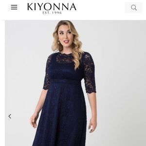 Leona Lace Kiyonna gown in Navy